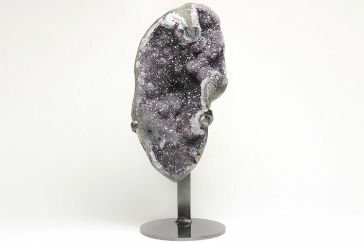 Sparkling, Amethyst Geode Section With Metal Stand #209047